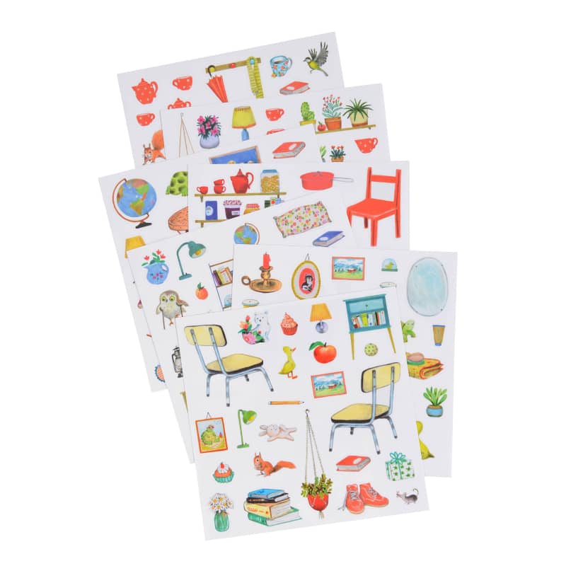 Moulin Roty - Coloring Books & Assorted Stickers The Big Family