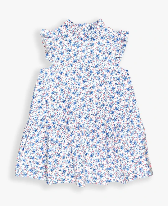 Ruffle Butts - Cottage Tea Time Mock Neck Sleeveless Flutter Dress