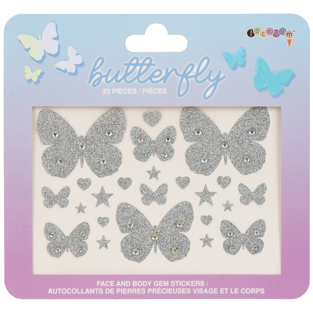 Iscream - Butterfly Gem Face And Body Stickers