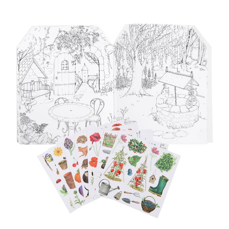 Moulin Roty - Coloring Books & Stickers Garden Theme