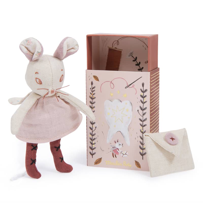 Moulin Roty - Tooth Fairy Mouse Souvenir Box - Stuffed Toy