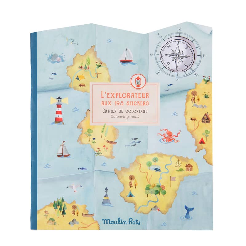 Moulin Roty - Coloring Books & Stickers Explorer Theme