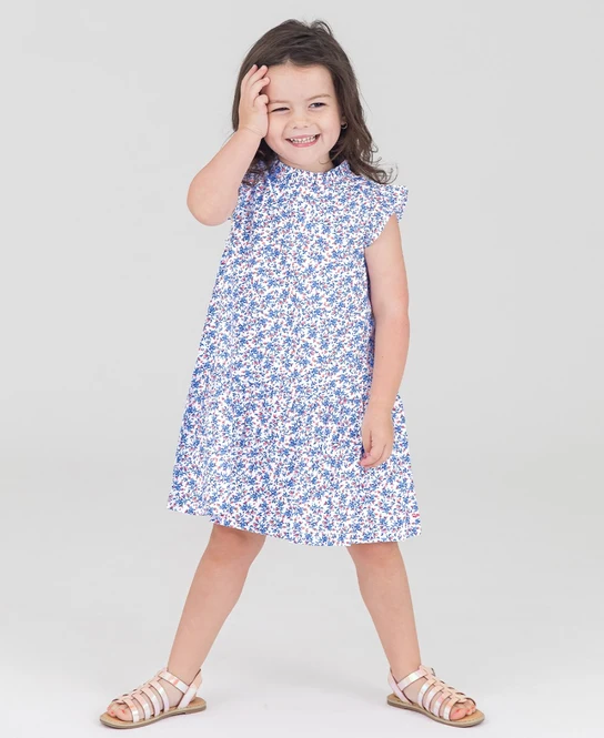 Ruffle Butts - Cottage Tea Time Mock Neck Sleeveless Flutter Dress