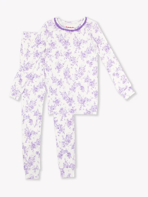 Ruffle Butts - Princess Castle Toile Ruffle Long Sleeve Pajama Set