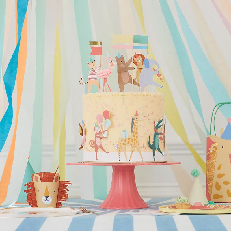 Meri Meri - Animal Parade Cake Wrap and Toppers