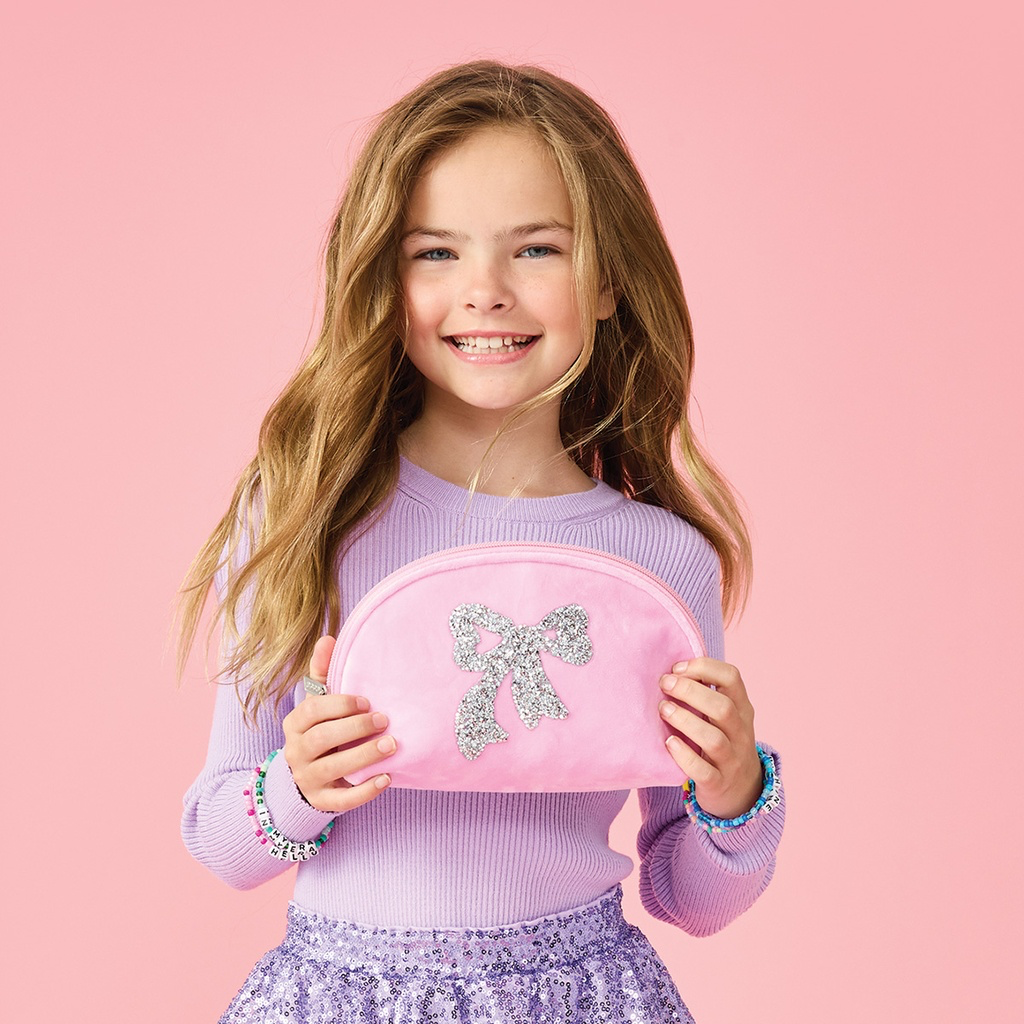 Iscream - Glitter Bow Oval Cosmetic Bag