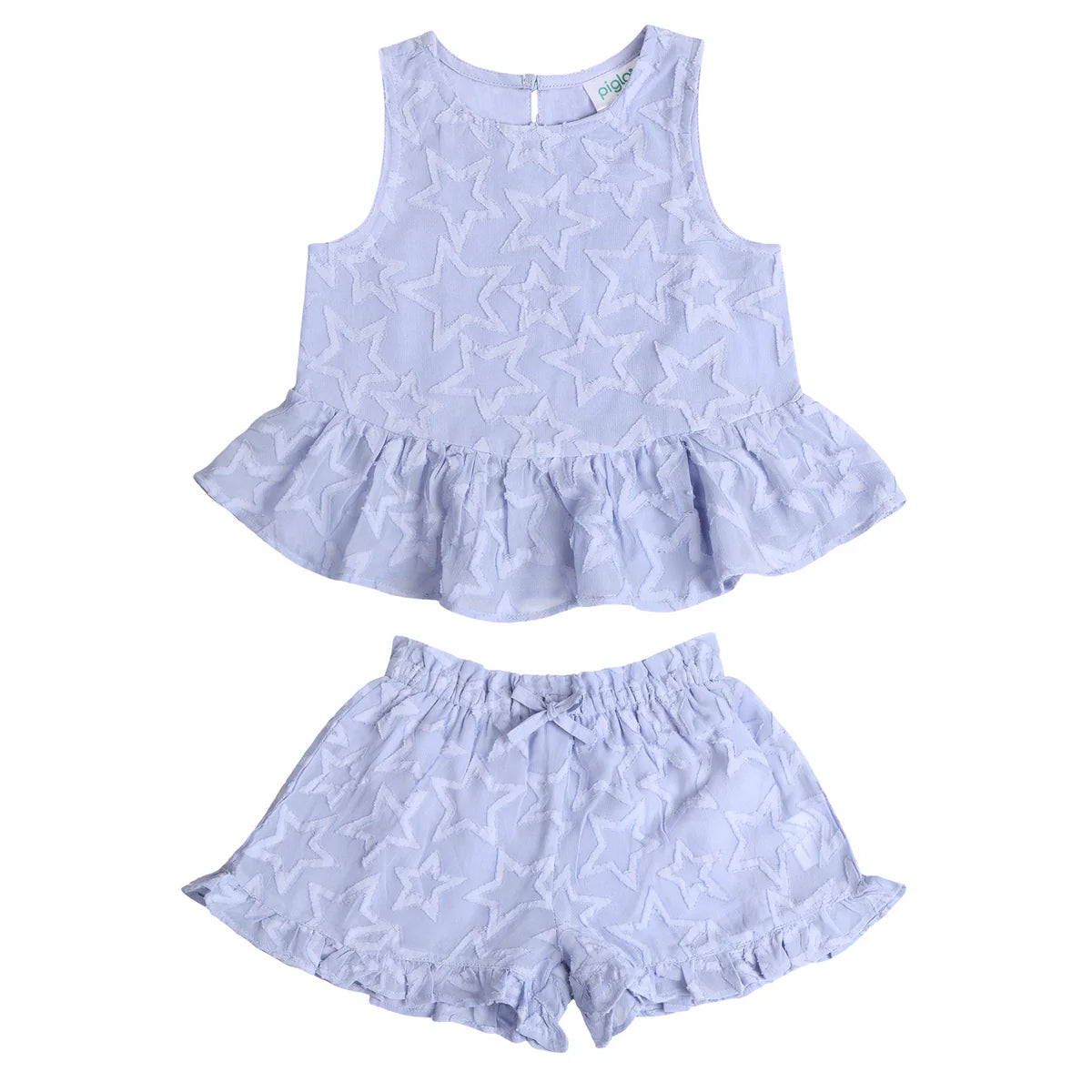 Piglo Kids - Blue Stars Top and Shorts Set