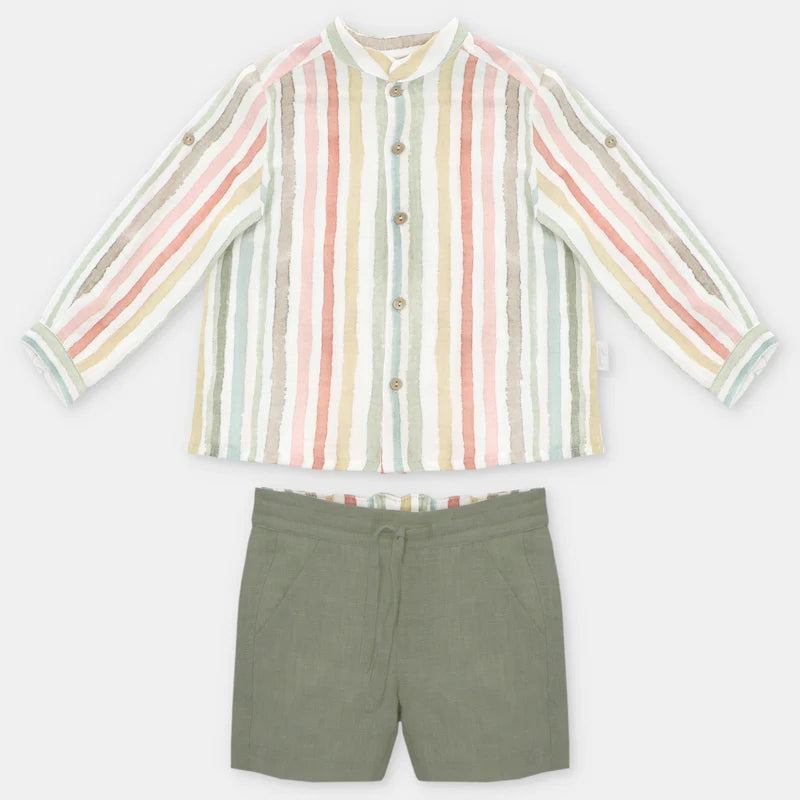 Martín Aranda - Salve Striped Shirt and Shorts Set
