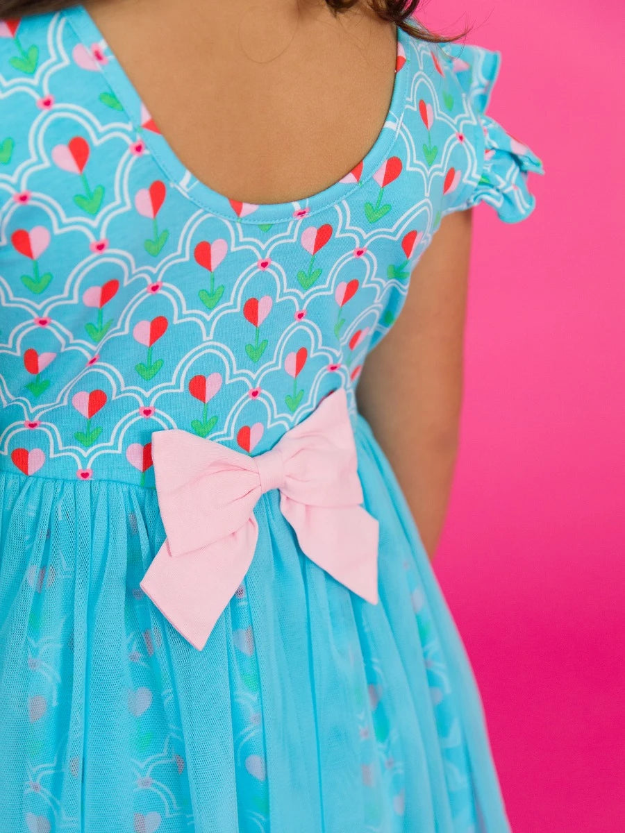 Ruffle Butts - Sweetheart Blooms Flutter Tulle Twirl Dress