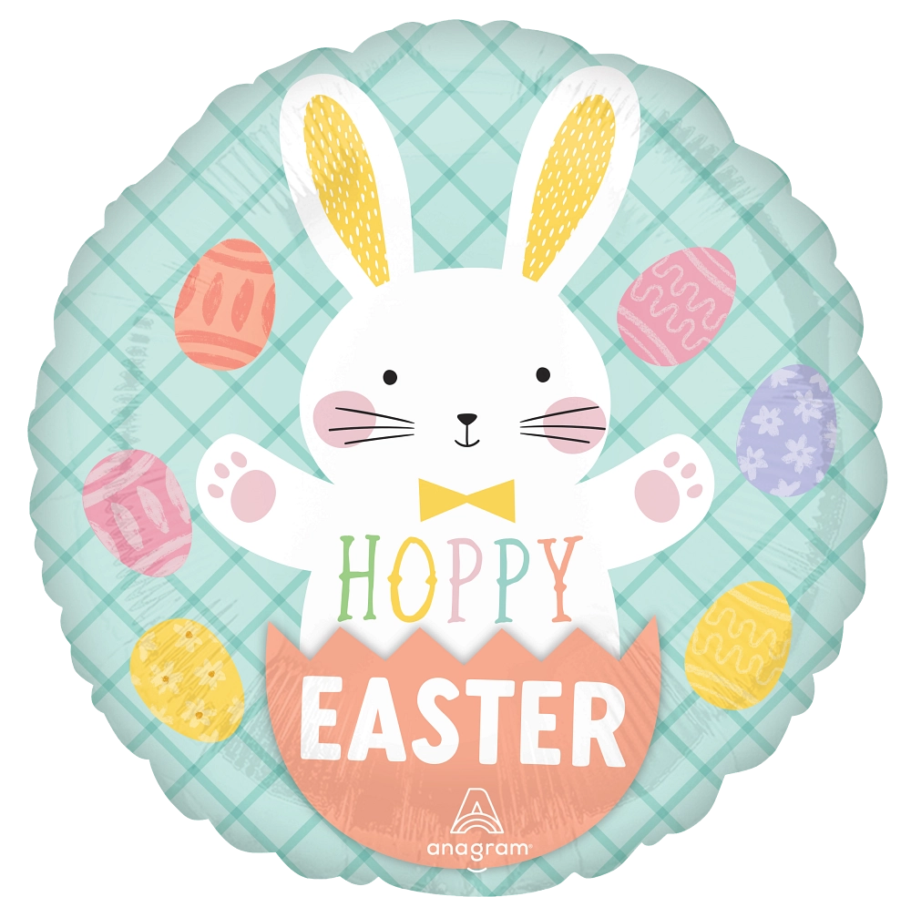 Anagram - Hoppy Easter Bunny and Eggs Standard 18” Balloon