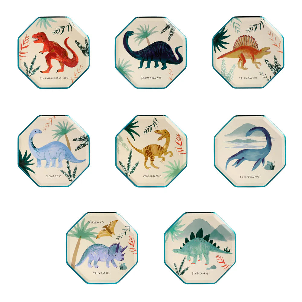 Meri Meri - Dinosaur Kingdom Side Plates, 8ct.