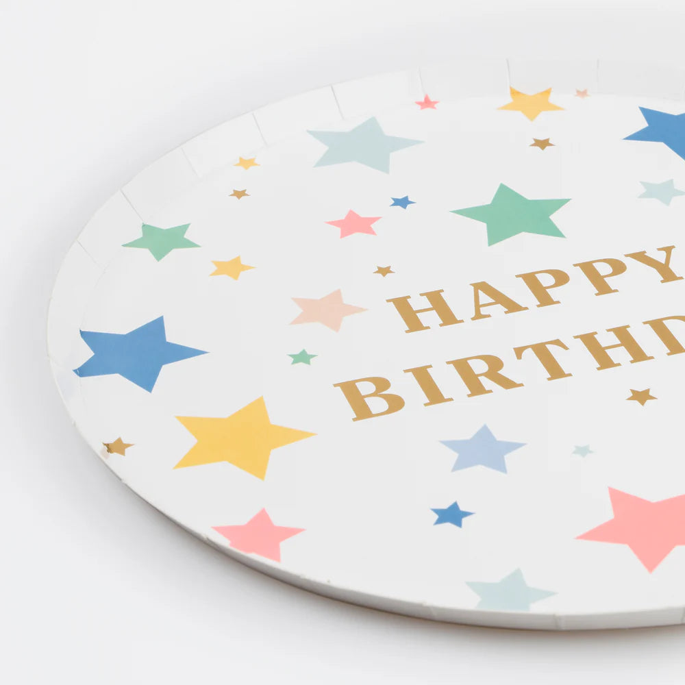 Meri Meri - Happy Birthday Stars Dinner Plates, 8ct.