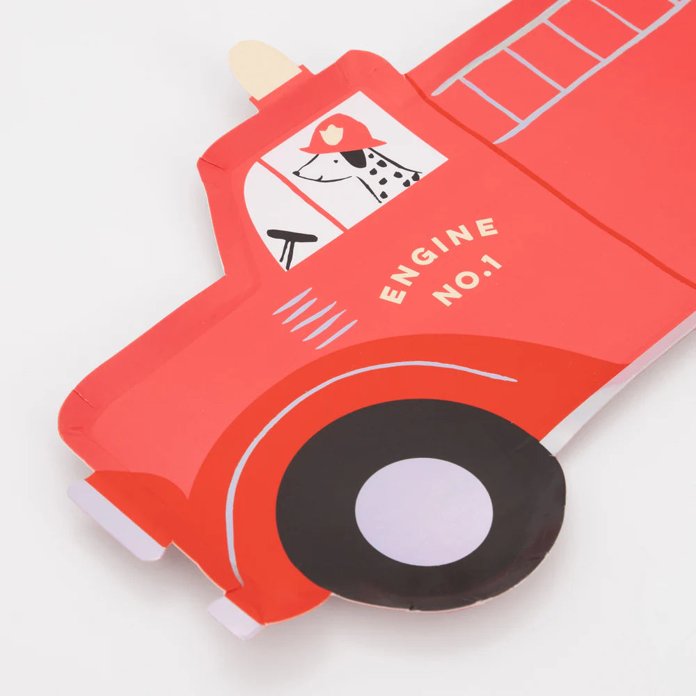 Meri Meri - Fire Truck Plates, 8ct.
