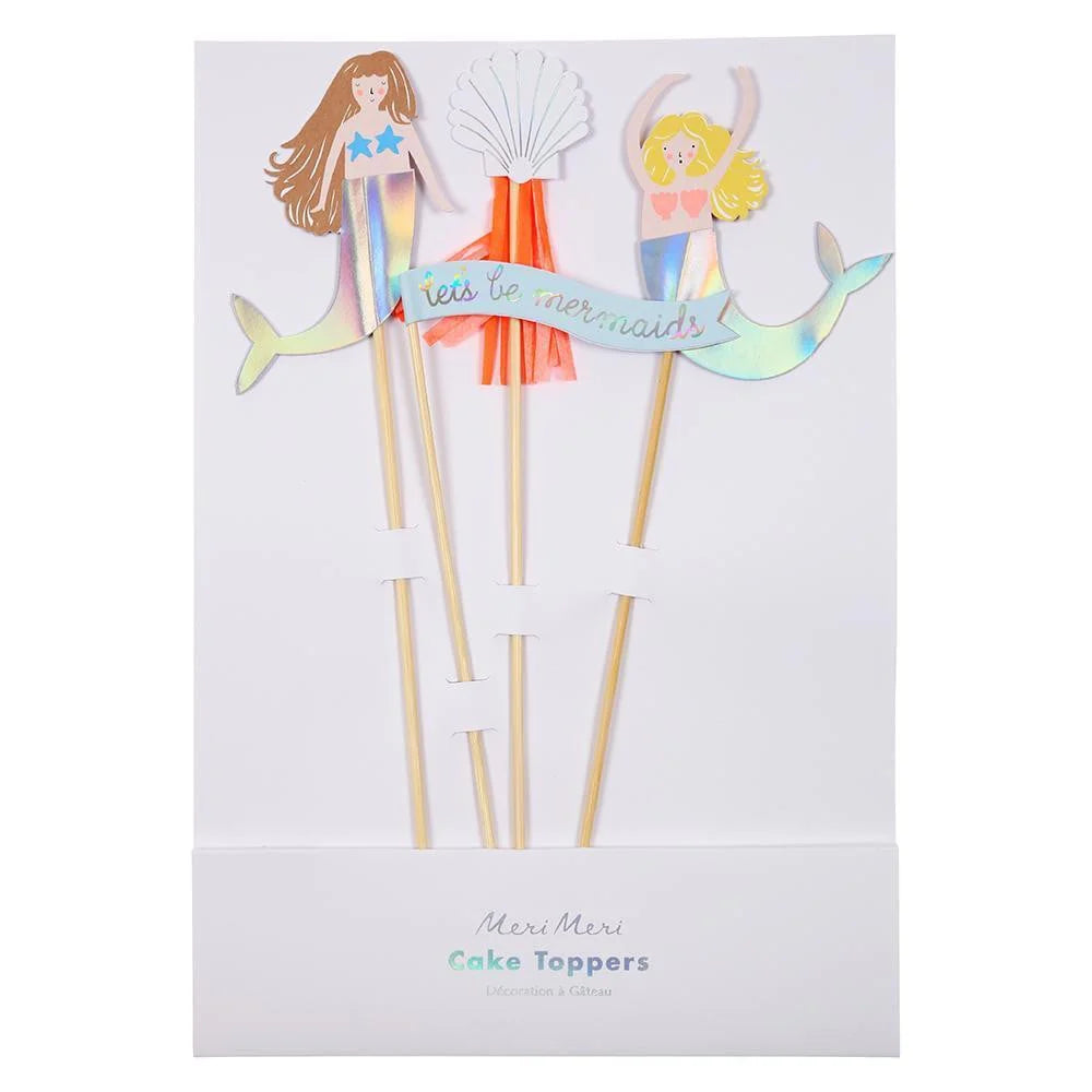 Meri Meri - Let’s Be Mermaids Cake Toppers, 4ct.