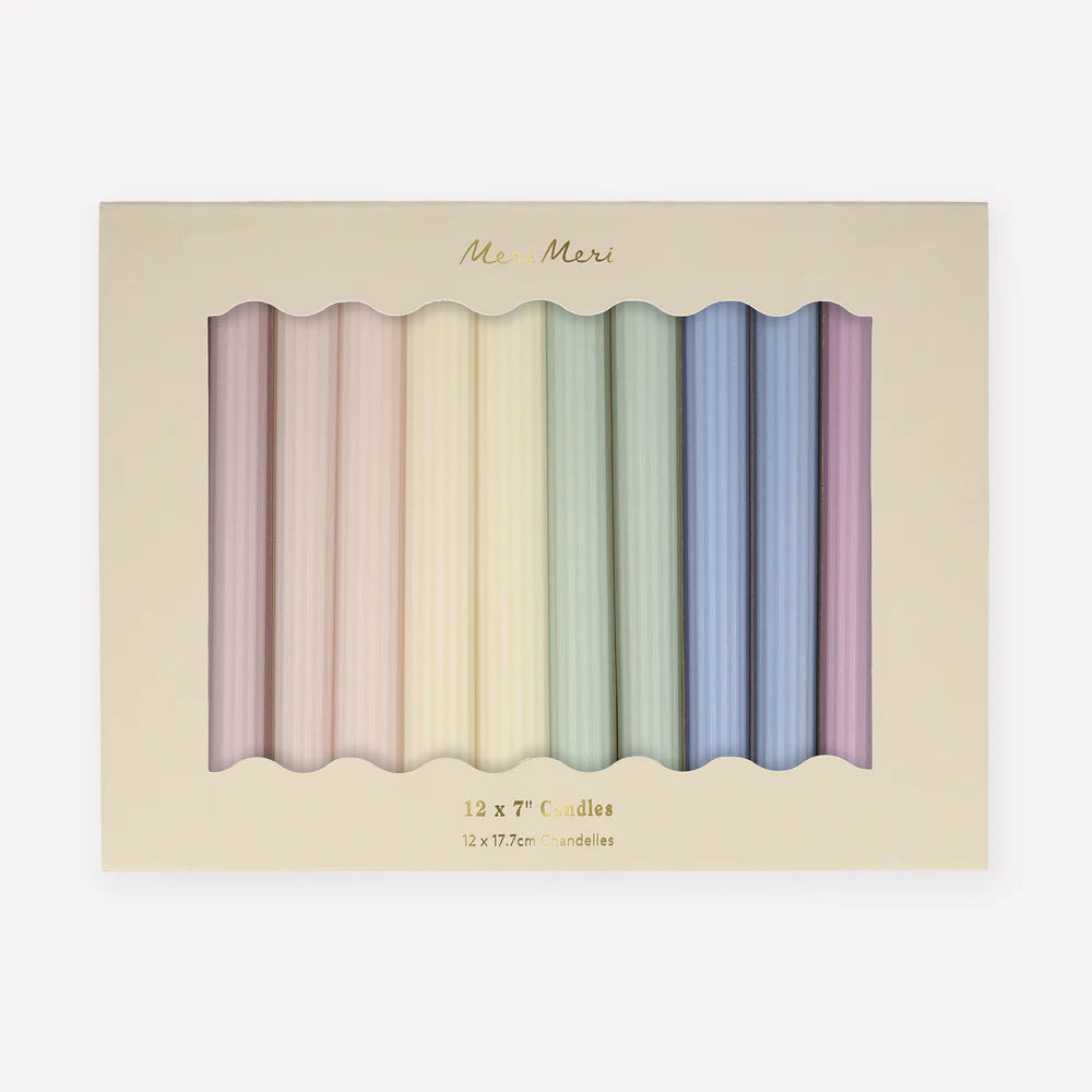 Meri Meri - Pastel Table Candles, 12ct.