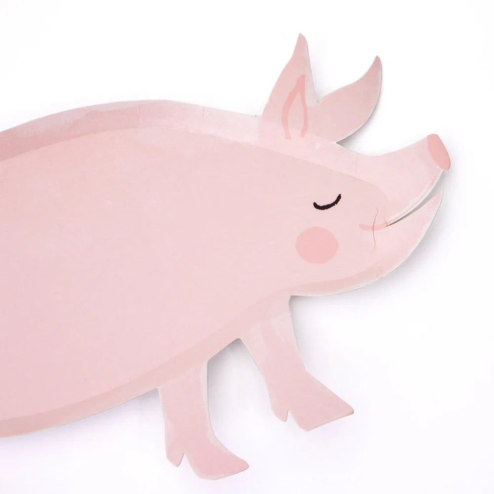 Meri Meri - On The Farm Pig Plates, 12ct.