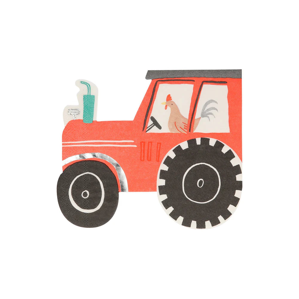 Meri Meri - On The Farm Tractor Napkins, 16ct.
