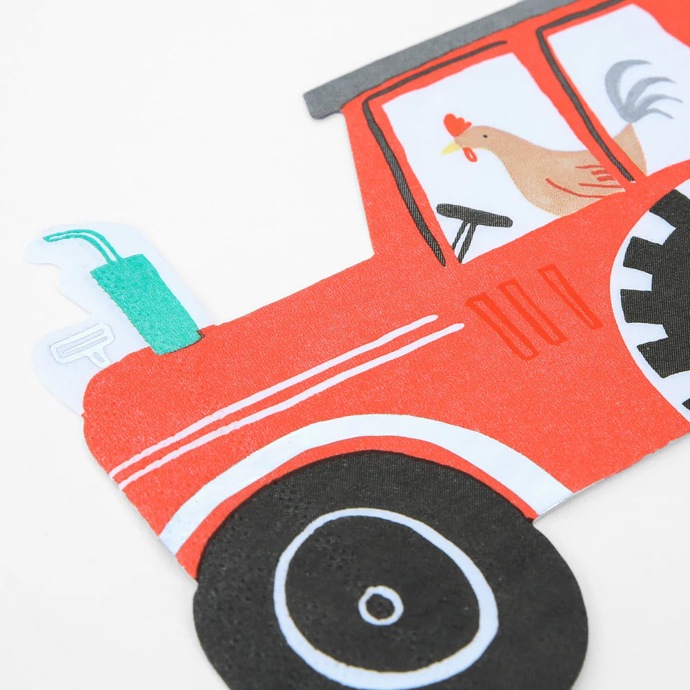 Meri Meri - On The Farm Tractor Napkins, 16ct.