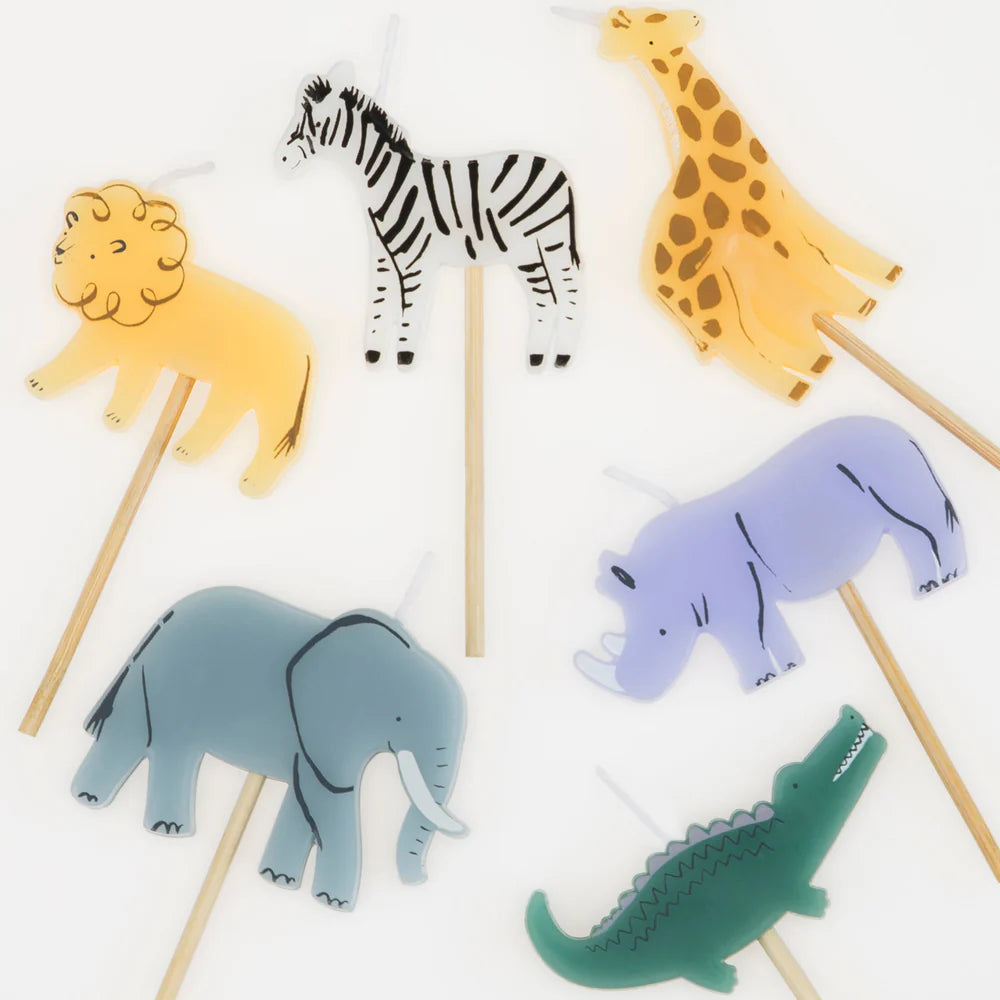 Meri Meri - Jungle Animals Birthday Candles, 6ct.