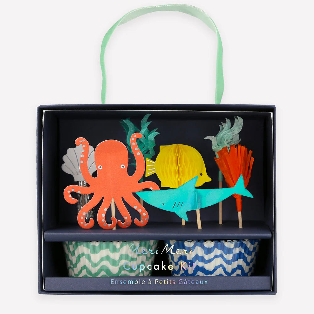 Meri Meri - Under The Sea Octopus & Shark Cupcake Kit, 24ct.