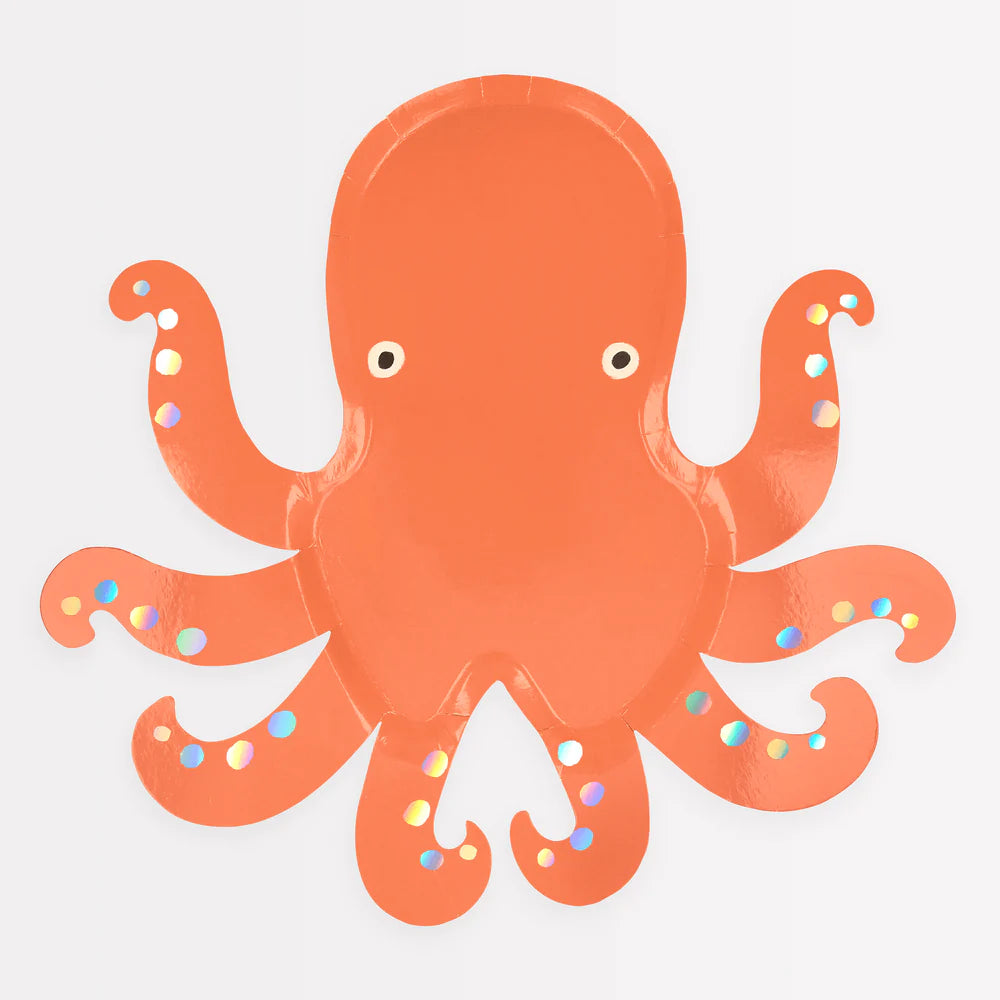 Meri Meri - Under The Sea Octopus Plates, 8ct.