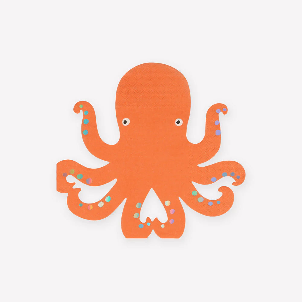 Meri Meri - Under The Sea Octopus Napkins, 16ct.