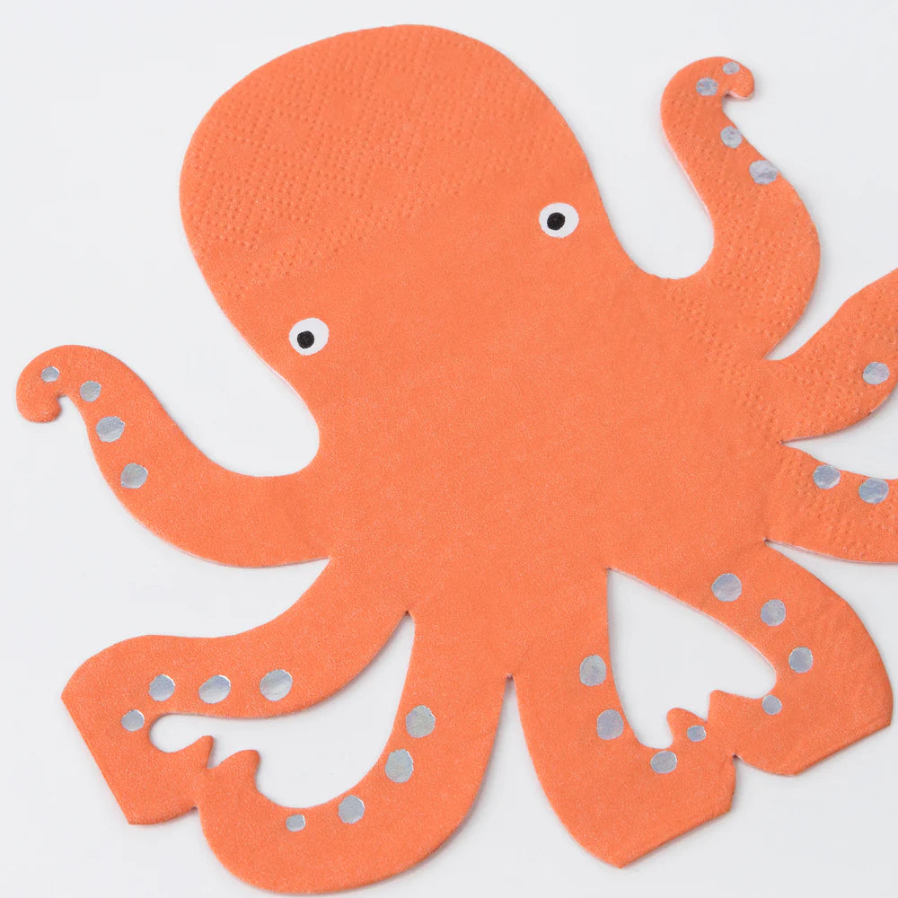 Meri Meri - Under The Sea Octopus Napkins, 16ct.