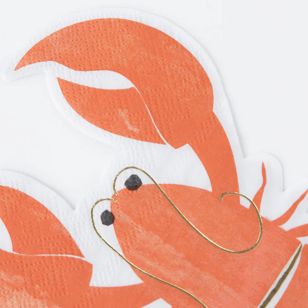 Meri Meri - Under The Sea Lobster Napkins, 16ct.
