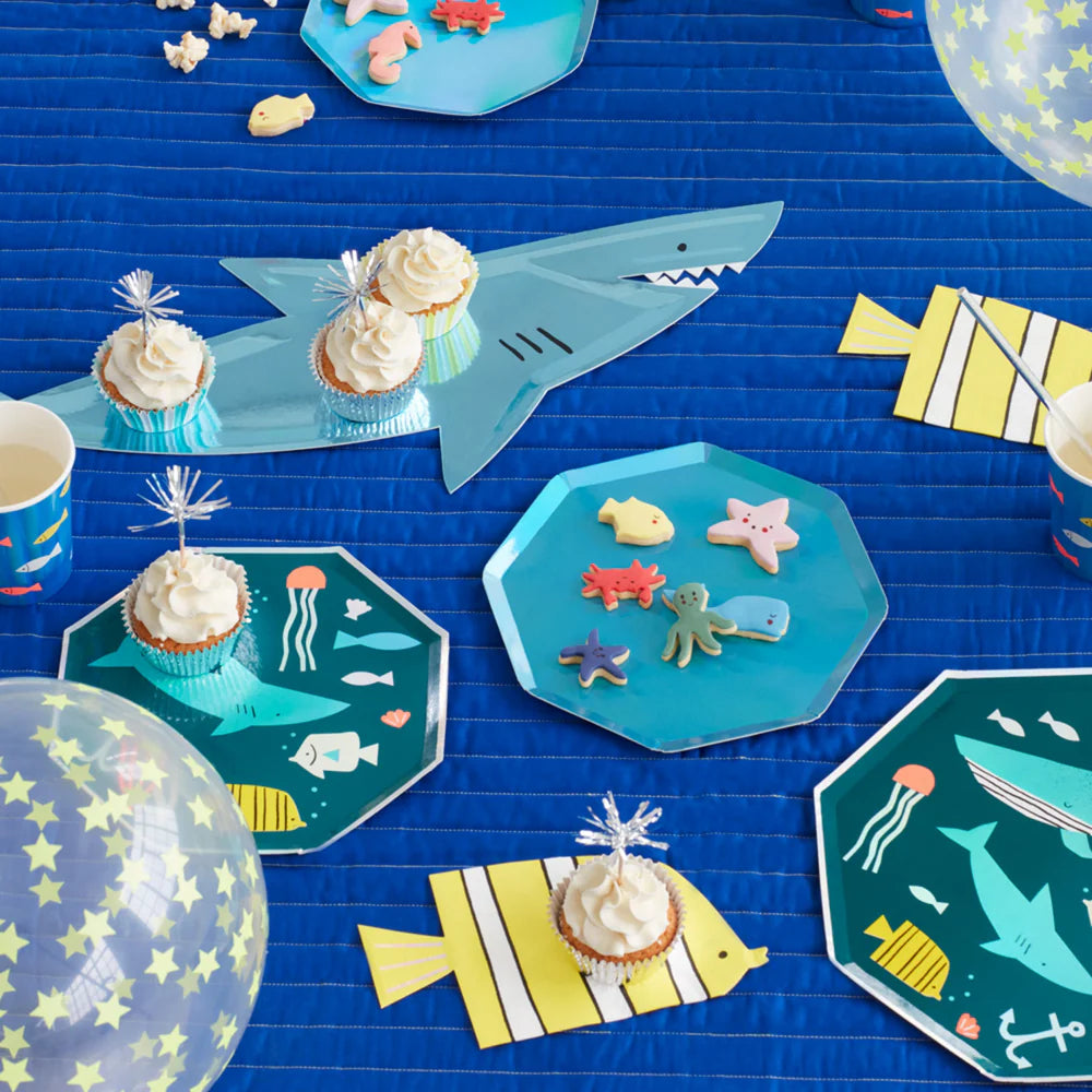 Meri Meri - Under The Sea Shark Platters, 4ct.