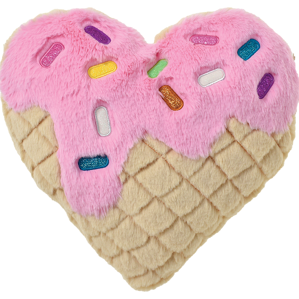Iscream - Waffle Heart Furry Pillow