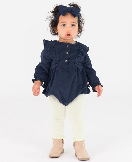Ivory Footless Ruffled Tights