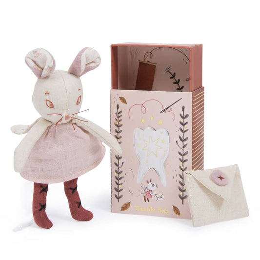 Moulin Roty - Tooth Fairy Mouse Souvenir Box - Stuffed Toy