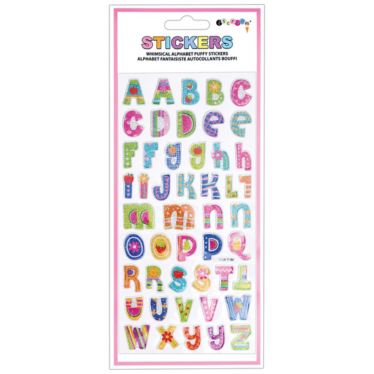 Iscream - Whimsical Alphabet Puffy Stickers
