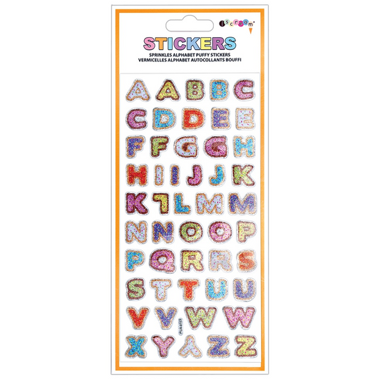 Iscream - Sprinkles Alphabet Puffy Stickers
