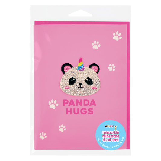 Iscream - Panda Removable Rhinestone Decal Greeting Card
