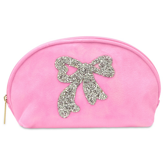 Iscream - Glitter Bow Oval Cosmetic Bag