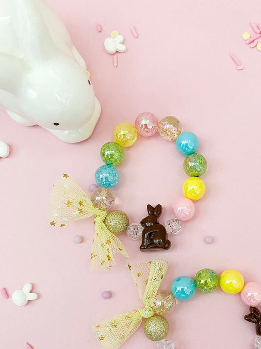 The Rainbow Mermaid - Chocolate Bunny Beaded Bracelet