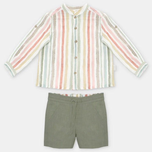 Martín Aranda - Salve Striped Shirt and Shorts Set