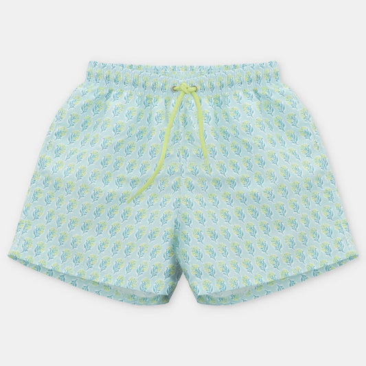 Martín Aranda - Aqua Green Floral Swimsuit Shorts