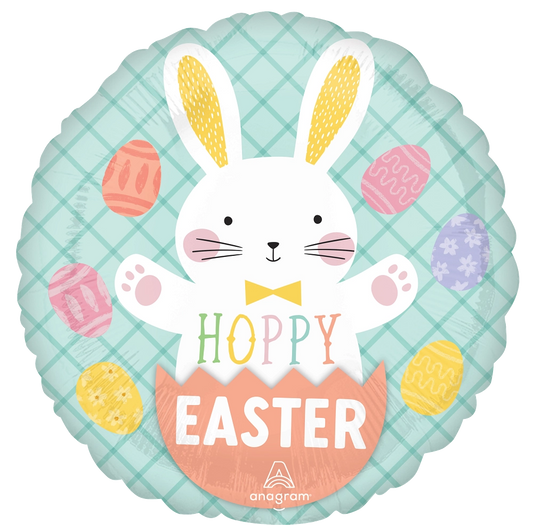 Anagram - Hoppy Easter Bunny and Eggs Standard 18” Balloon