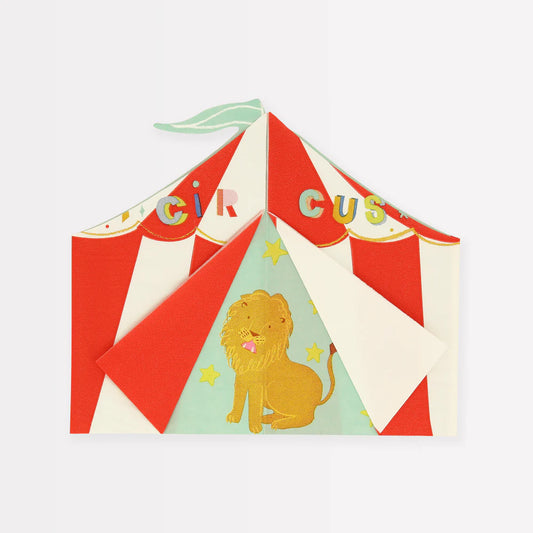 Meri Meri - Circus Shaped Big Top Napkins, 16ct.
