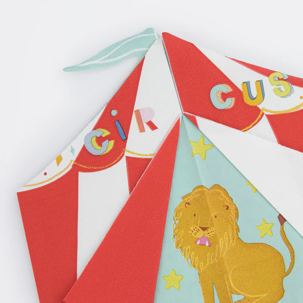 Meri Meri - Circus Shaped Big Top Napkins, 16ct.