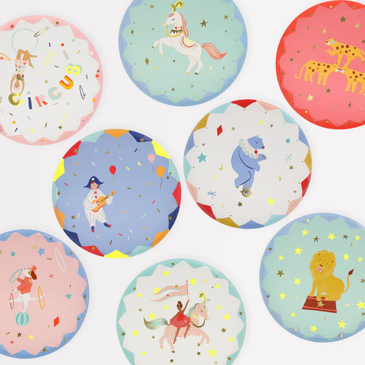 Meri Meri - Circus Side Plates, 8ct.