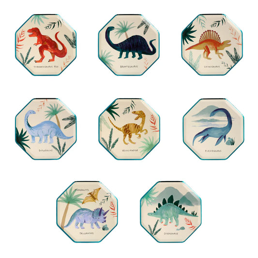Meri Meri - Dinosaur Kingdom Side Plates, 8ct.