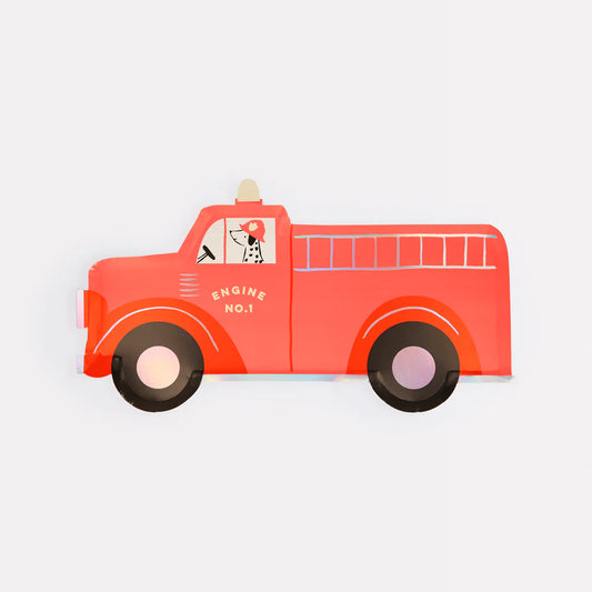 Meri Meri - Fire Truck Plates, 8ct.
