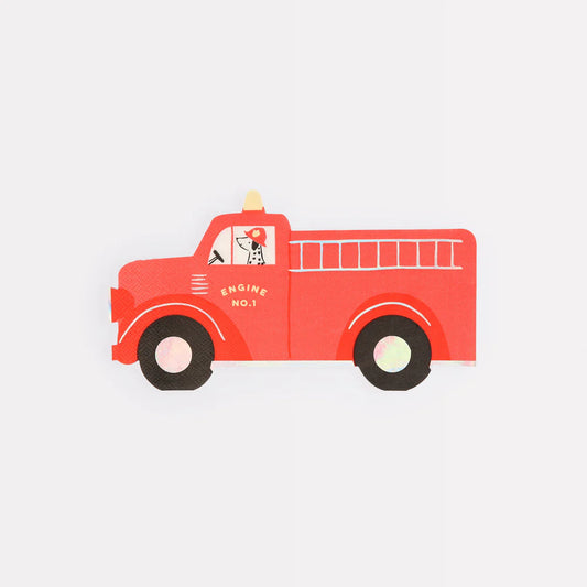 Meri Meri - Fire Truck Napkins, 16ct.