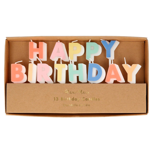 Meri Meri - Happy Birthday Candle Set, 13ct.