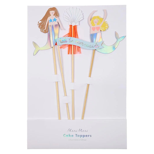 Meri Meri - Let’s Be Mermaids Cake Toppers, 4ct.