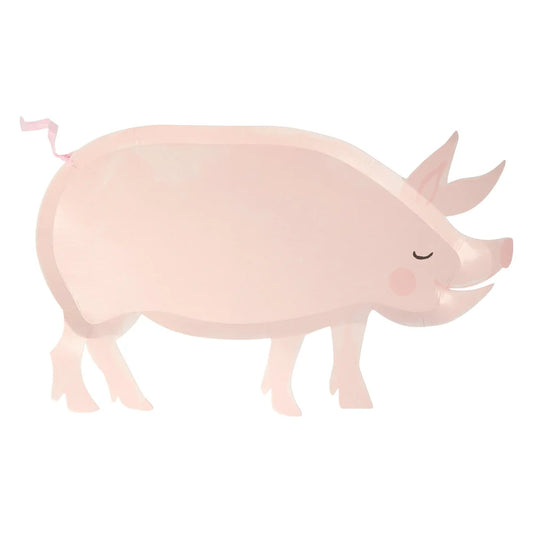 Meri Meri - On The Farm Pig Plates, 12ct.