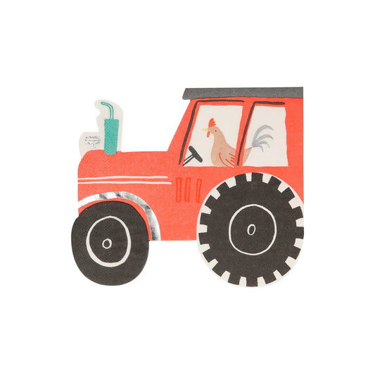 Meri Meri - On The Farm Tractor Napkins, 16ct.